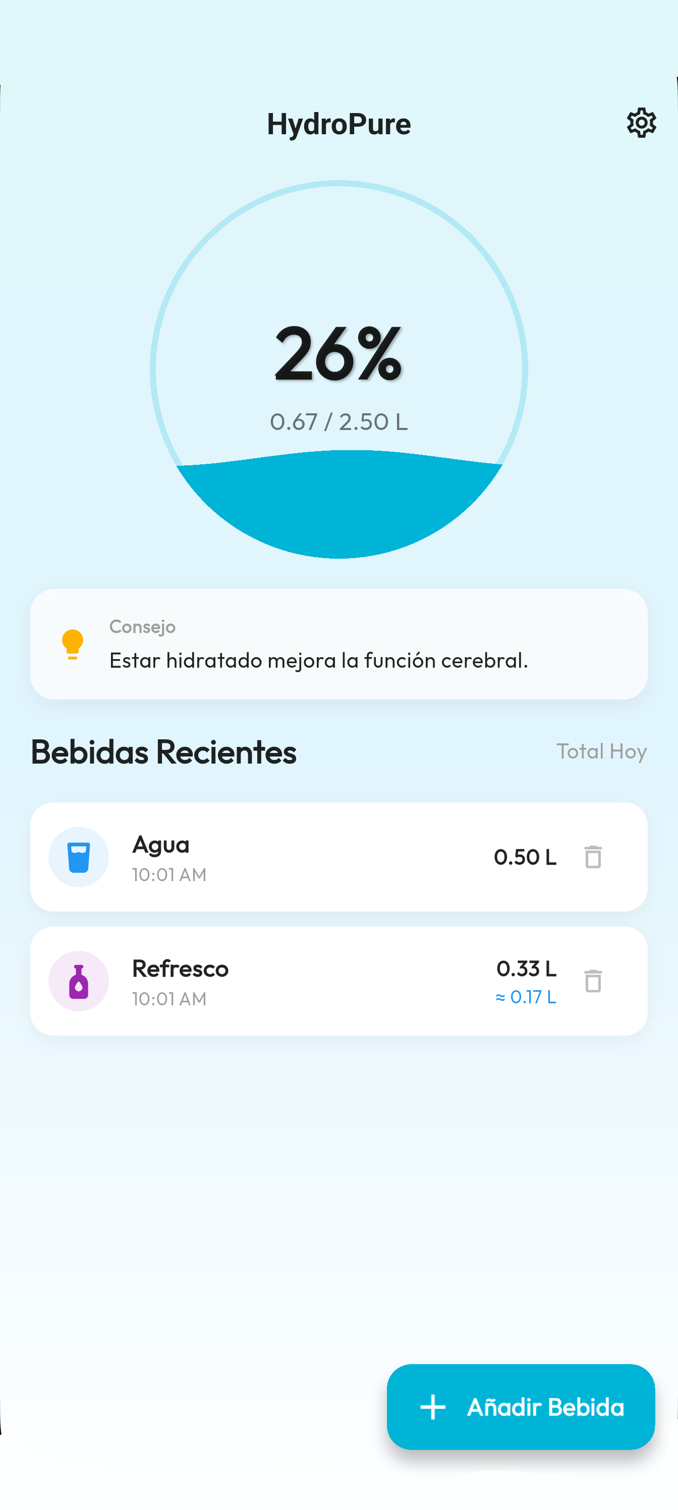 HydroPure App Screenshot